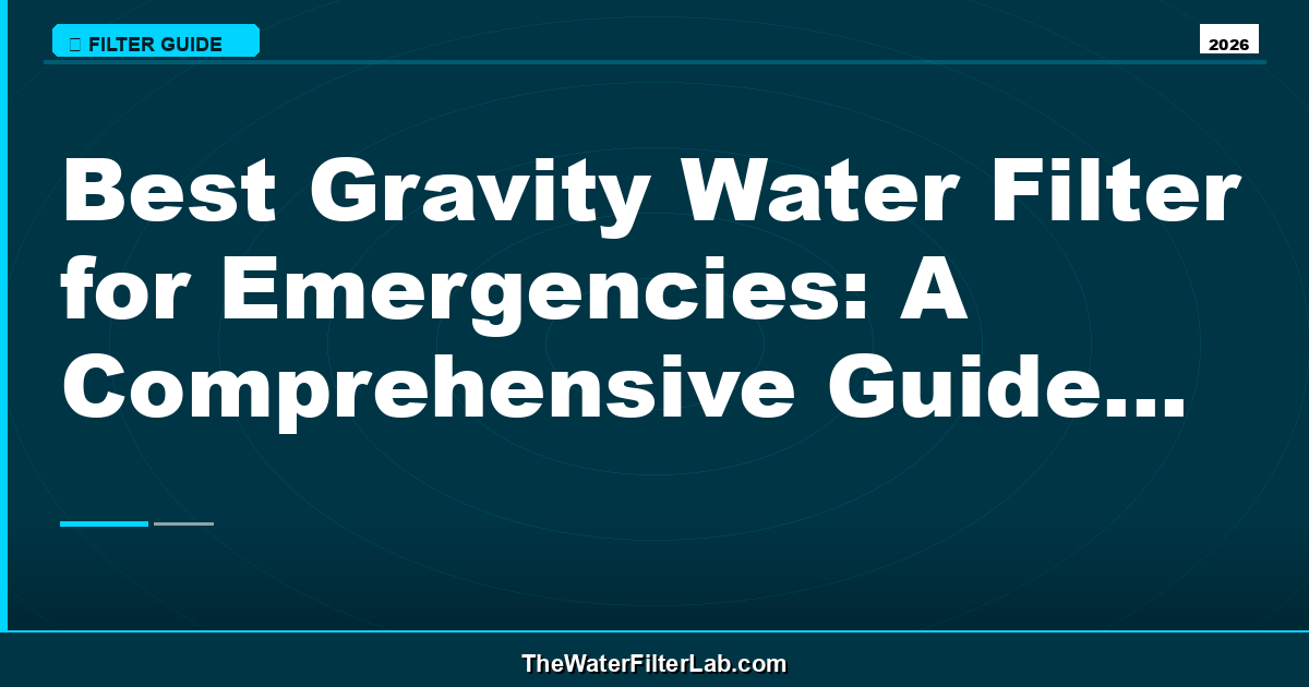 Best Gravity Water Filter for Emergencies: A Comprehensive Guide to Staying Safe and Healthy