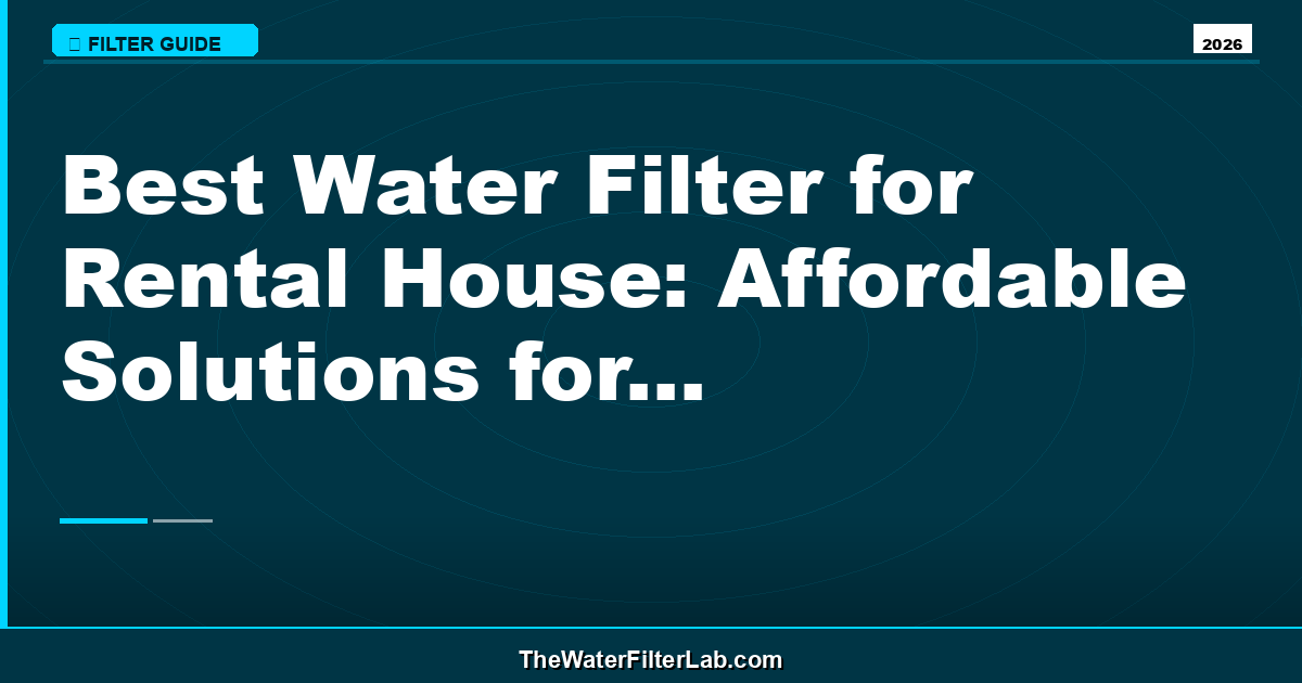 Best Water Filter for Rental House: Affordable Solutions for Clean Drinking Water