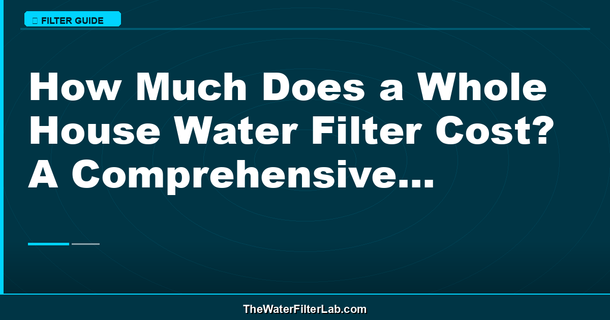 How Much Does a Whole House Water Filter Cost? A Comprehensive Guide