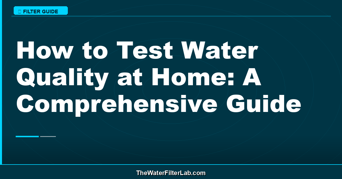 How to Test Water Quality at Home: A Comprehensive Guide