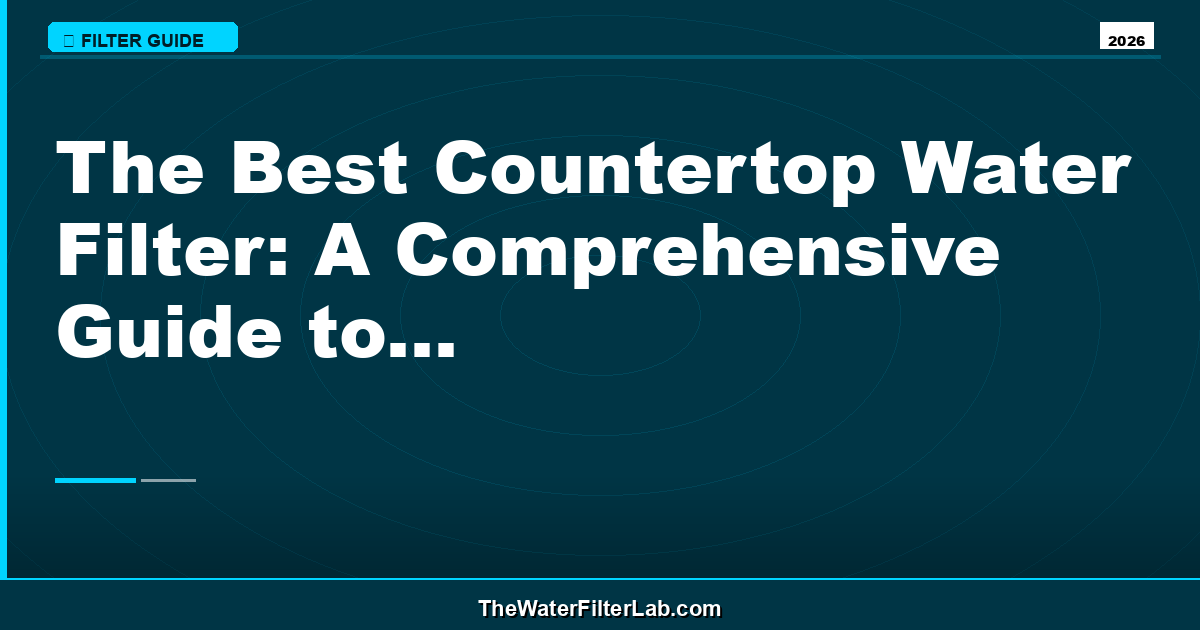 The Best Countertop Water Filter: A Comprehensive Guide to Healthy Hydration