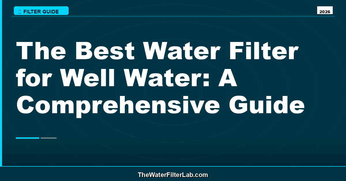 The Best Water Filter for Well Water: A Comprehensive Guide