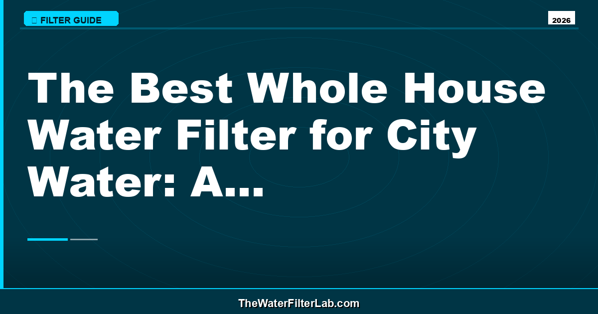 The Best Whole House Water Filter for City Water: A Comprehensive Guide