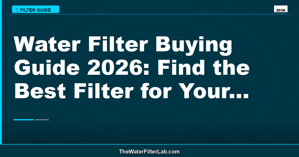 Water Filter Buying Guide 2026: Find the Best Filter for Your Home