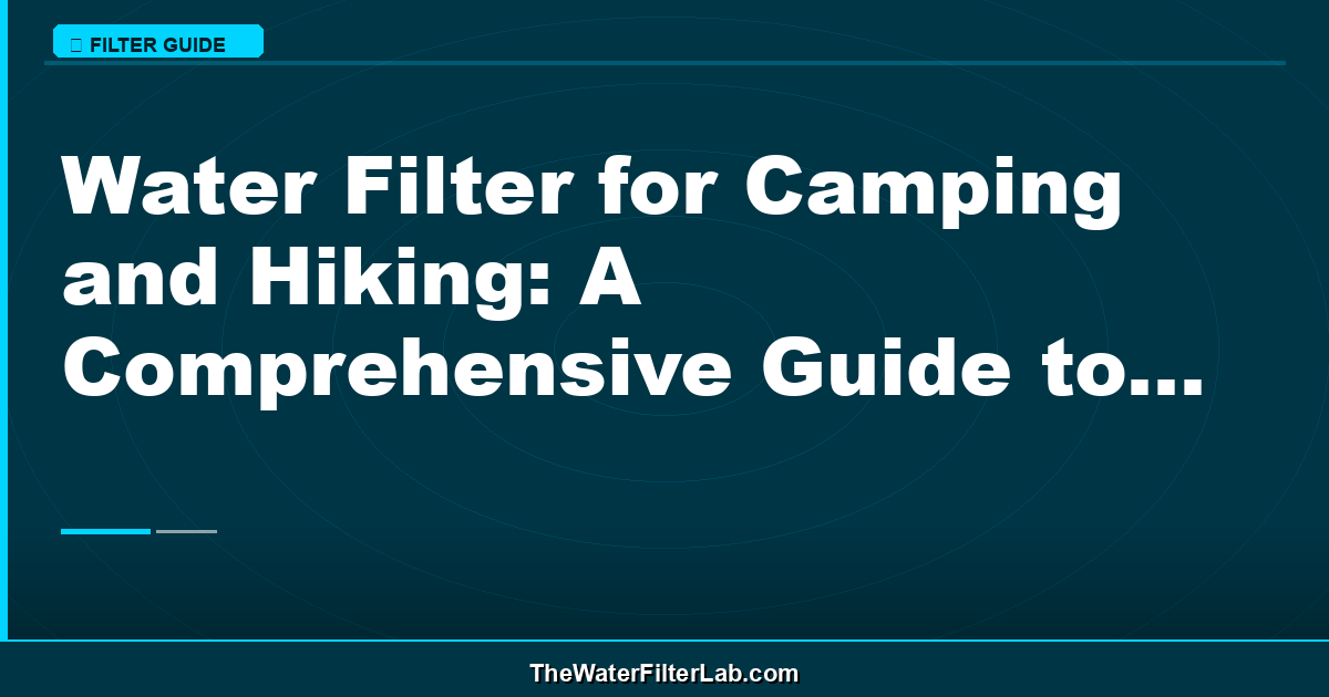 Water Filter for Camping and Hiking: A Comprehensive Guide to Staying Healthy on the Trail