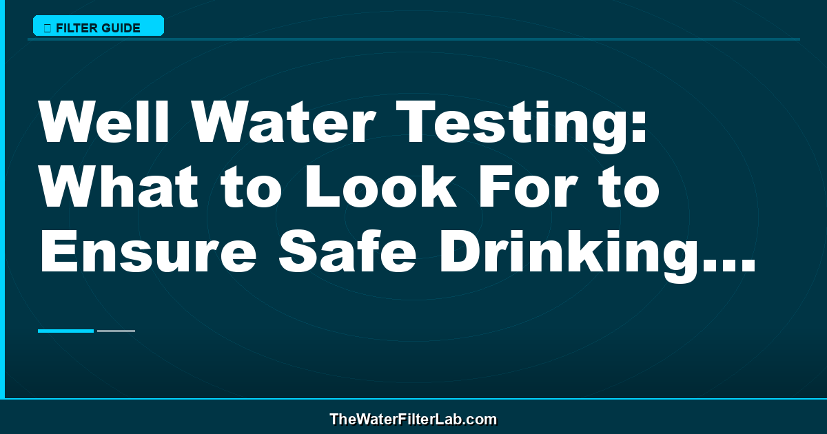 Well Water Testing: What to Look For to Ensure Safe Drinking Water